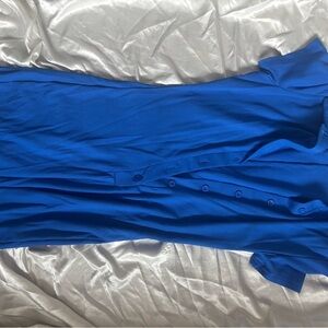 Vibrant Blue Button-Up Dress